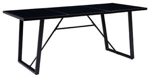 Matbord svart 180x90x75 cm härdat glas