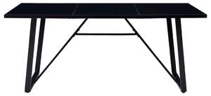 Matbord svart 180x90x75 cm härdat glas