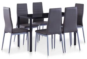 Matbord och stolar 7 delar grå
