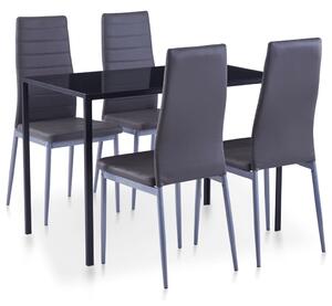 Matbord och stolar 5 delar grå