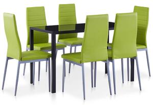 Matbord och stolar 7 delar grön
