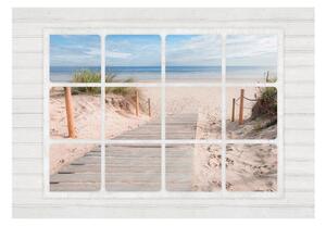 Fototapet - Window & beach - 150x105