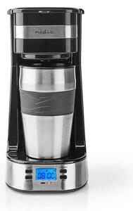 Nedis KACM310FBK - En kopp COFFEEbryggare 0,42 L med en timer och resemugg