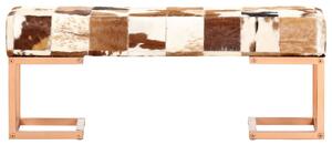Bänk 110 cm brun lapptäcke äkta getskinn