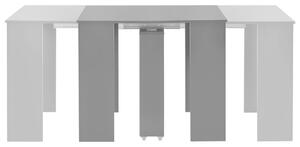 Utdragbart matbord grå högglans 175x90x75 cm