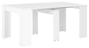 Utdragbart matbord vit högglans 175x90x75 cm