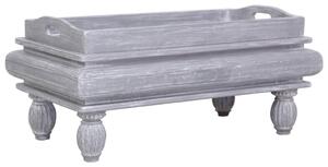 Soffbord grå 90x50x40 cm massivt mahognyträ