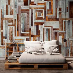 Fototapet - Labyrinth of wooden planks