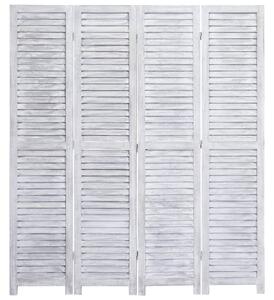 Rumsavdelare 4 paneler grå 140x165 cm trä