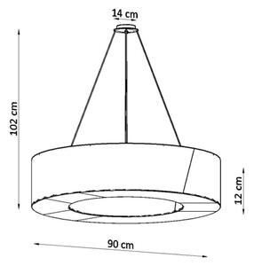 Solcellslux SL.0798 - Ljuskrona med upphängningsrem SATURNO SLIM 8xE27/60W/230V diameter 90 cm svart