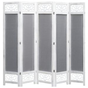 Rumsavdelare 5 paneler grå 175x165 cm tyg