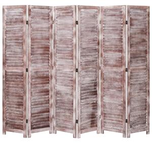 Rumsavdelare 6 paneler brun 210x165 cm trä