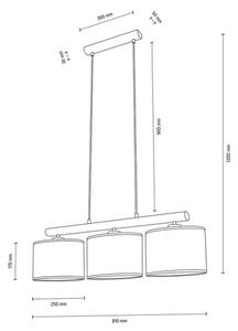 Spot-Belysning 1037400111557 - Ljuskrona med textilsladd MERCEDES 3xE27/40W/230V ek