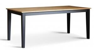 Dalarös svart matbord med ektopp 180x90 cm + Möbelvårdskit för textilier