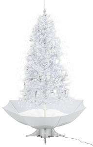 Julgran med snö och paraplybas vit 190 cm