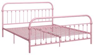 Sängram rosa metall 180x200 cm