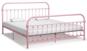 Sängram rosa metall 180x200 cm