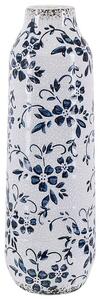 Blomvas 35 cm blå/vit keramik MULAI Beliani
