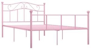 Sängram rosa metall 160x200 cm