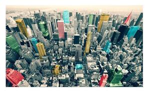 Fototapet - New Yorks färgstarka reflektioner