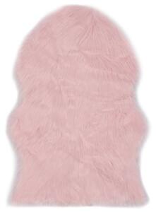Matta 60x90 cm konstgjort fårskinn rosa