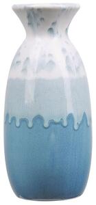 Blomvas 25 cm keramik vit/blå CHALCIS Beliani
