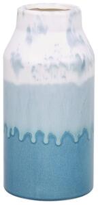 Blomvas 26 cm keramik vit/blå CHAMAIZI Beliani