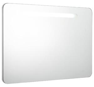 Badrumsskåp med spegel LED 80x9,5x55 cm