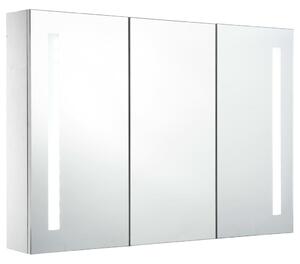 Badrumsskåp med spegel LED 89x14x62 cm