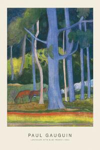 Konsttryck Landscape with Blue Trunks (Special Edition) - Paul Gauguin, (26.7 x 40 cm)