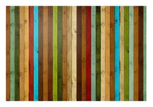 Fototapet - Wooden rainbow - 400x270