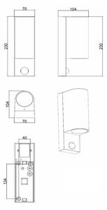 Lucide 69803/02/30 -Utomhuslampa med sensor ZARO 2xGU10/7W/230V IP65 svart