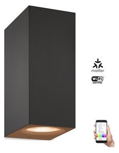 WiZ -LED RGBW Dimbar vägglampa UP&DOWN 2xGU10/4,7W/230V svart Wi-Fi