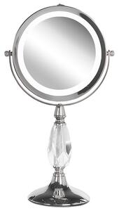 Sminkspegel med LED ø 18 cm silver MAURY Beliani