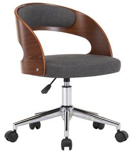 Snurrbar kontorsstol böjträ och tyg grå
