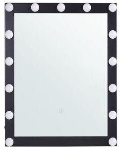 Spegel LED 50 x 60 cm svart ODENAS Beliani