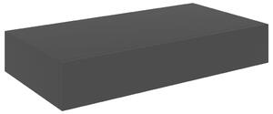 Svävande vägghylla med låda svart 48x25x8 cm