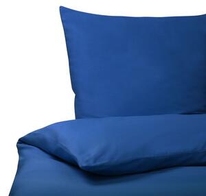 Sängkläder Mörkblå Bomull 135 x 200 cm Solid Mönster Påslakan Örngott Modernt Elegant Sovrum Beliani