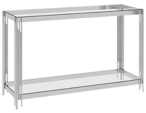 Sidobord silver 120x40x78 cm rostfritt stål och glas
