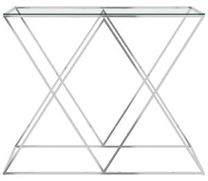 Sidobord silver 90x40x75 cm rostfritt stål och glas