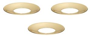 STOFF - Candle holder cuff - Ljusstake - Solid brass - Set with 3 pcs - H3,7 x W5,5 x D5,5 cm