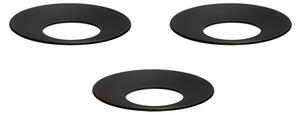 STOFF - Candle holder cuff - Ljusstake - Black - Set with 3 pcs - H3,7 x W5,5 x D5,5 cm