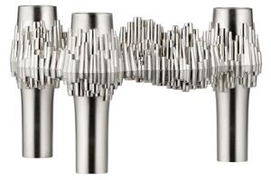 STOFF - Quist Candle holder - Ljusstake - Brushed Crome - H6,8 x W10,8 x D10,3 cm