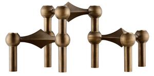 STOFF - Nagel Candle Holder - Ljusstake - Bronzeret messing (Sæt á 3 stk.) - H6,9 cm Ø10,2 cm