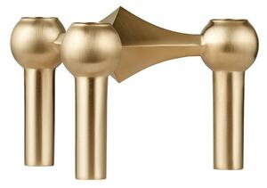 STOFF - Nagel Candle Holder - Ljusstake - Brushed brass - H6,9 cm Ø10,2 cm