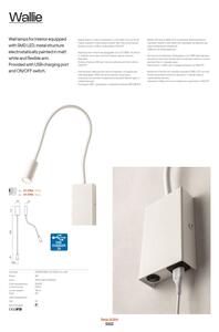 Redo 01-2755 - LED vägglampa WALLIE LED/3W/230V USB CRI 90 svart