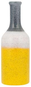 Blomvas keramik gul/vit/grå LARNACA Beliani