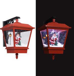 Vägglykta med lampa och jultomte röd 40x27x45 cm