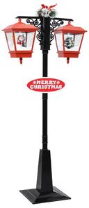 Lyktstolpe med jultomte svart och röd 81x40x188 cm PVC