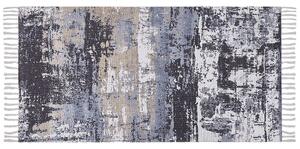 Matta Flerfärgad Polyester och Bomull 80 x 150 cm Handvävd Tryckt Abstrakt Slitet Mönster Beliani